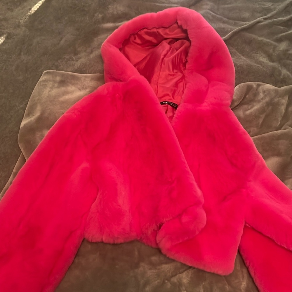 Pink, Fluffy Hooded Coat